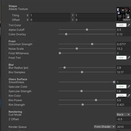 【VRChat向け】Frost Glass Shader