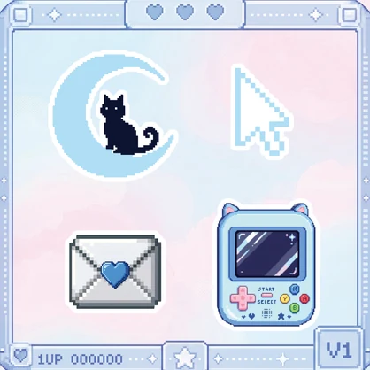 【ボイス連動】Pixel Hairpin Set 〜話すと光るギミック付き〜