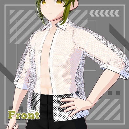 【Vroid正式版】ホワイトメッシュシャツ【魔改造(.psd)版】