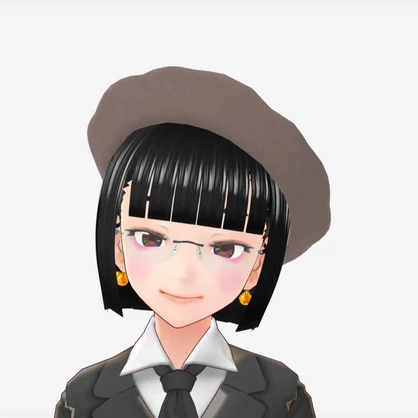 [FBX] ベレー（二枚はぎ・羊毛フェルト・斜め）🪙