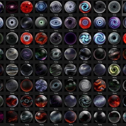 125 Space Void Matcaps 🩶 CC0 商用利用可 🩶 Pixel Place 🩶