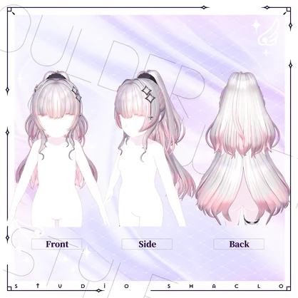 【3D髪型】スイートハーフアップへア-Sweet Half-Up Hair-