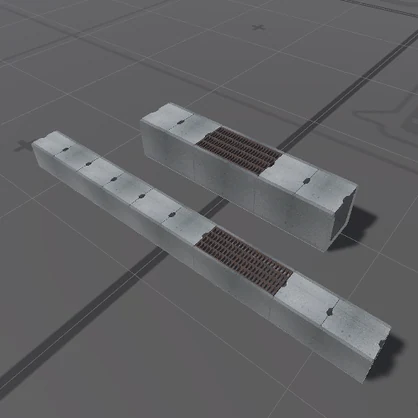 【3D屋外小物】U型トラフ【VRChat向け】