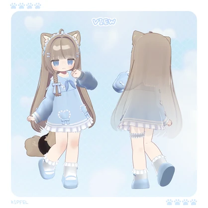 【3Dモデル】Baby Sailor & Braid Hair / キプフェル