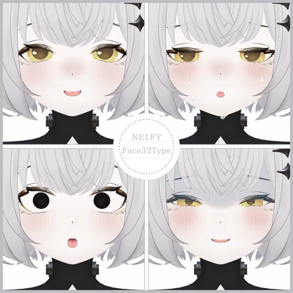 💗【FREE/無料】Nelfy32Type❥動くまばたきFaceAnimations ⌖ ݁˚