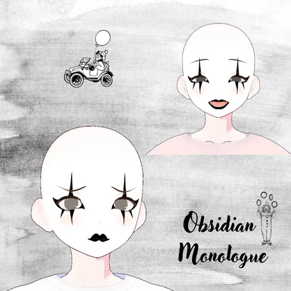 【VRoid用テクスチャ】🤹メランコリー・クラウン のフェイスメイク♥️/Melancholy Clown Face Paint