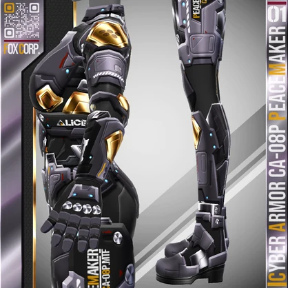[XWear対応][発光可能] VRoid用 多色展開 サイバーアーマー "ピースメーカー" - Cyber Armor "Peacemaker"