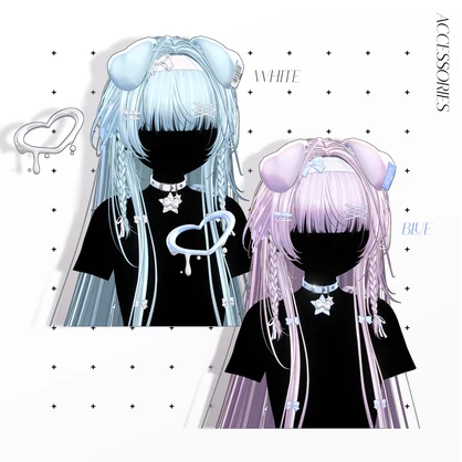 🐶【11 avatars】【VRC Hair】♥ Classic Long ♥