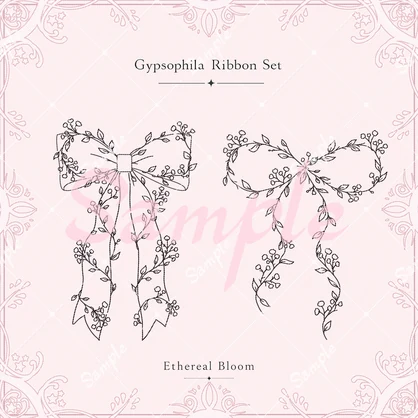tattoo texture【Gypsophila Ribbon Set】