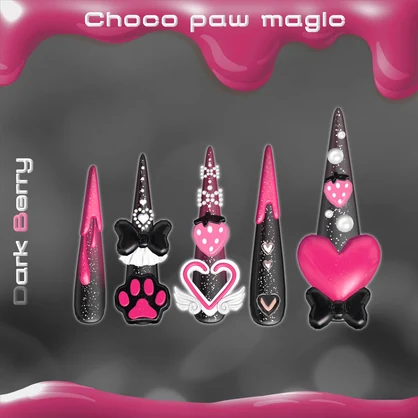 ✨18アバター対応🍫Choco paw magic long nail🩷【MA対応】