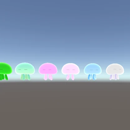 ゆめくらげ｜選べる6色・あなたのそばをふんわり漂う追従クラゲ【VRChat想定】