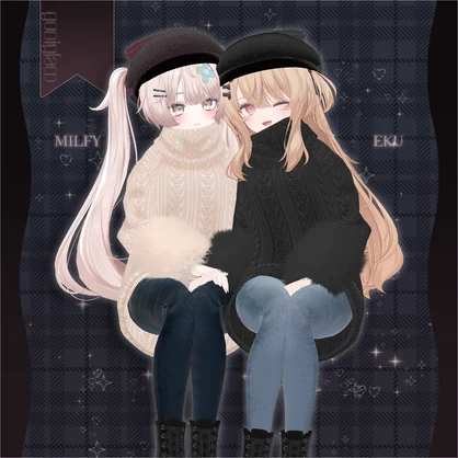 【MA対応】Noir Cozy Knit【VRChat向け衣装モデル】【15アバター対応】