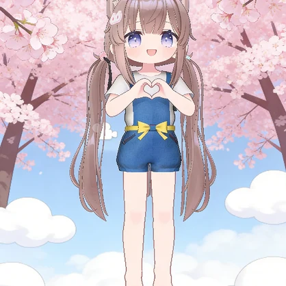 【vrchat 対応】ゆるかわデニムオーバーオールセット / 软萌牛仔背带裤套装