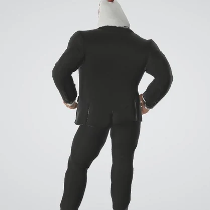 鳥頭部長の3Dモデル