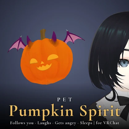 Pumpkin Spirit - A VRChat Pet That Follows You, Laughs and Sneezes Candy | Modular Avatar