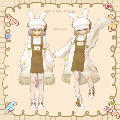 【23アバター対応】お散歩Rabbit♪*【VRChat想定衣装】