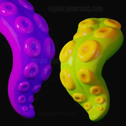 🐙 VRChat Tentacle Tongues (Long and Short Versions) (Attaches to any avatar!) (VRChat Avatar Accessory)