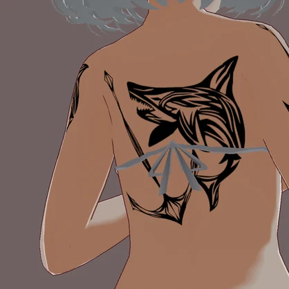 SEA FANG - サメのVRoidタトゥーデカール - png/ai