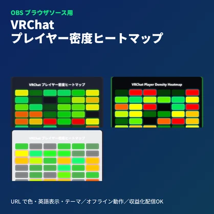 VRChatエリア「プレイヤー密度」ヒートマップ｜実況用OBS素材