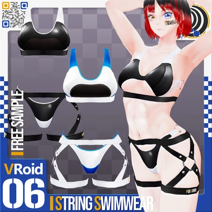 [XWear対応] VRoid用 12色展開 ストリングスイムウェア - String Swimwear 12Colors