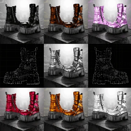 ODコンバットストラップブーツ｜レンジャーズテックウェア｜シューズ｜3Dアセット｜商用／個人ライセンス