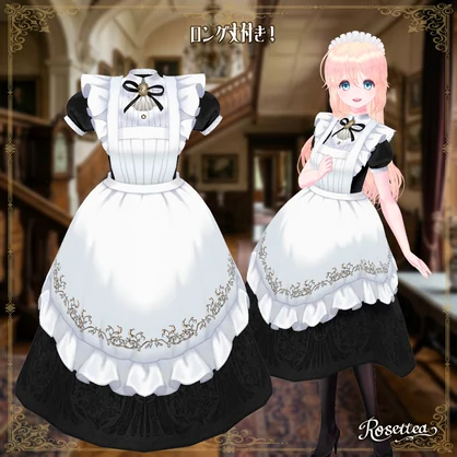 【VRoid】Classical Maid mini dress　テクスチャ編集画面にてカスタマイズ可能✨