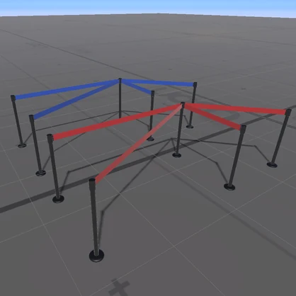 【3D屋外小物】ベルトインパーテーション【VRChat向け】