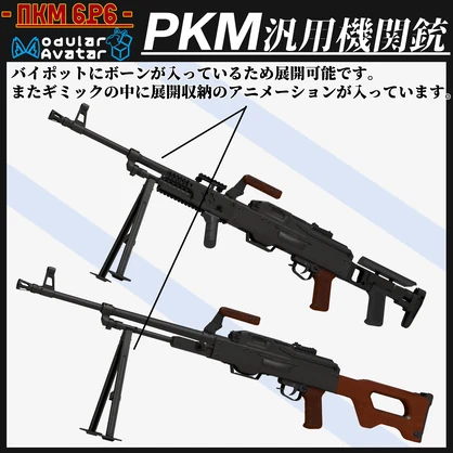 PKM 汎用機関銃 & 近代化パーツ 【MA対応＆射撃ギミック搭載】