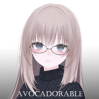 【Sio、Lumina追加対応】Simple Frame(VRC用眼鏡)　【Aluéなど、10アバター対応】