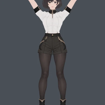 Aria Vale｜黒髪ボブのオリジナル3Dアバター｜VRChat PC向け・口パク／表情対応