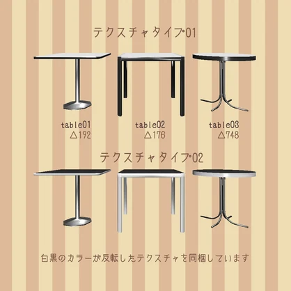 【VRChat向け】テーブル＆チェアセット