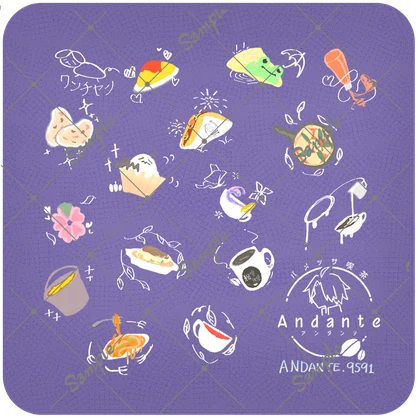 バメッサ喫茶～Andante～モチーフリネンコースター【#バメッ茶】