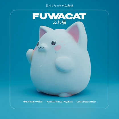 [VRChat Ready] FUWACAT - フワキャット - Chubby Cheek Companion