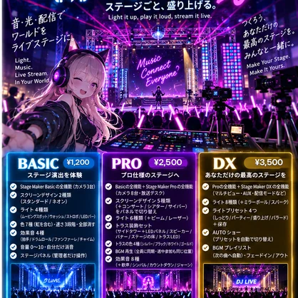 【VRChat】Stage Maker DJ - 照明・BGM・配信まで、ステージごと盛り上げる【Basic / Pro / DX】