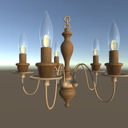 【3Dモデル】ウッドシャンデリア