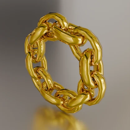 Chain Ring– VRChat Avatar Accessory ゴールドチェーンリング△1728