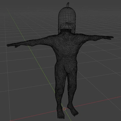 VRChat対応　スカルプトで頭をモデリングするのが面倒になって生まれた悲しきモンスター