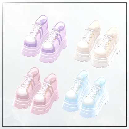 【22アバター対応】厚底スニーカー Milky Step～カラバリ12種～【VRChat向け】#whimsy_cat