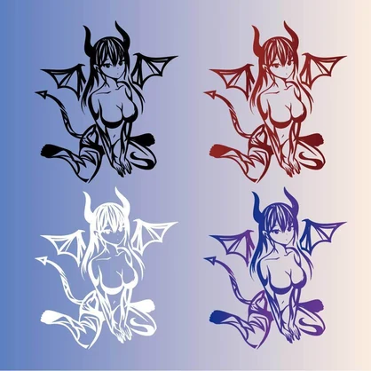 タロット悪魔(Devil)・サキュバスのトライバル・タトゥー風マーク - png/ai - 99