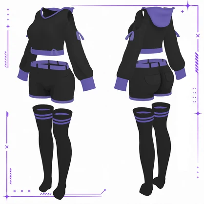 【Airi対応】Crop Hoodie 【VRChat衣装】