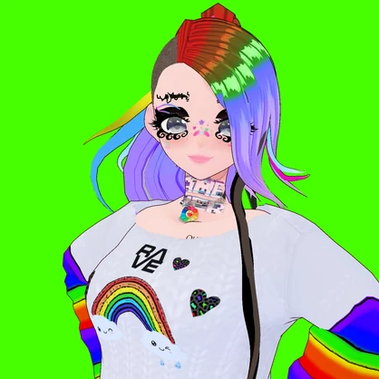 VRoid Hoodie Rainbow Rave Hoodie