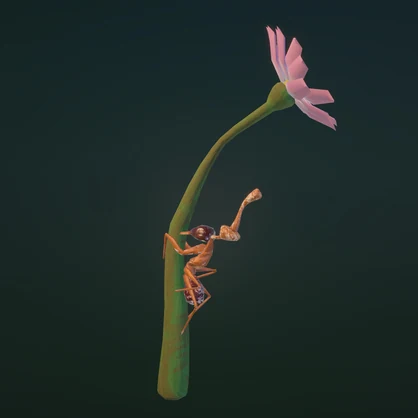 【3Dモデル】冬虫夏草-蟻-