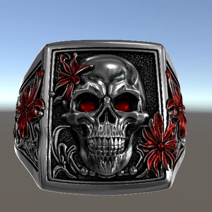 彼岸髑髏リング（Crimson Skull Lily Ring）