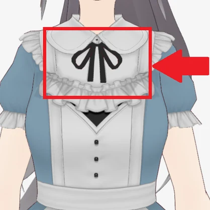 【VRoid正式版用】胸元隠しありのアリス風ワンピース（デフォルト衣装加工）【XWear】