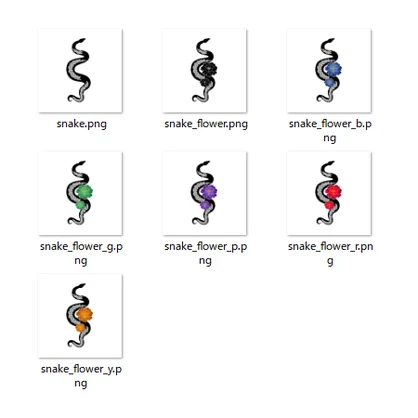 汎用・VRC想定🐍蛇と花のタトゥー（デカール）全6色/Snake and Flower Tattoo - 6 colors