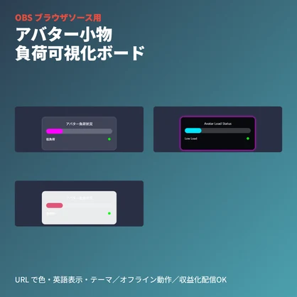 VRChatアバター負荷シミュレーター｜OBSブラウザ素材・最適化演出用