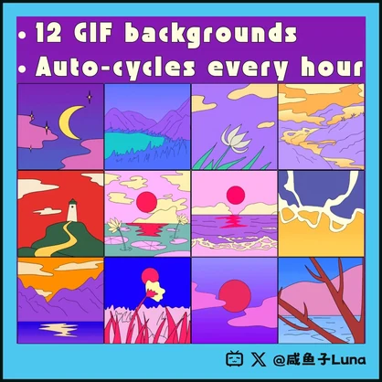 🕒ダイナミック12風景時計🕒【Udonワールドギミック】