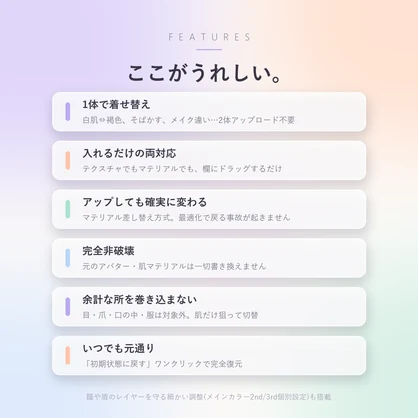 肌テクスチャ切り替えツール