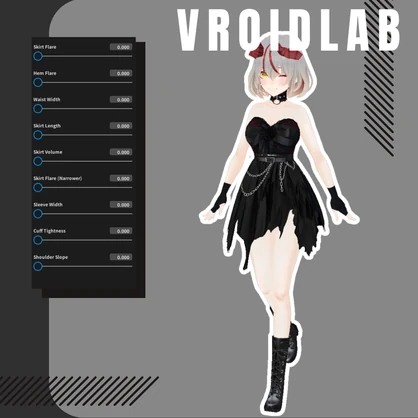 ニクシラ ゴシックパンクドレス | VRoid Studio Outfit | Anime Style