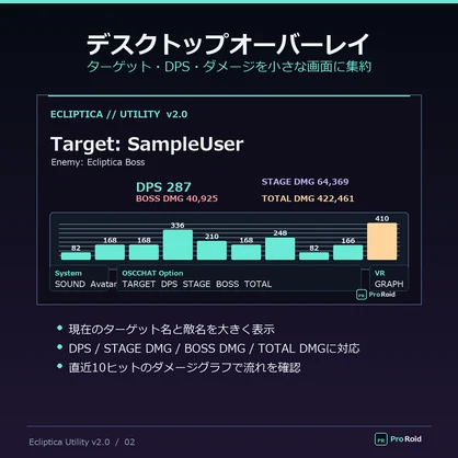 Ecliptica Utility v3.5 - VRChat向けDPS / ターゲット表示オーバーレイ